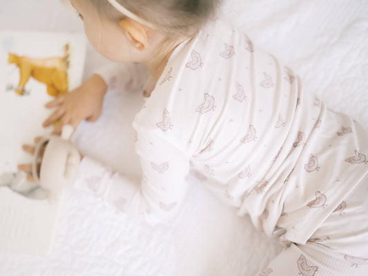 Chicken Ribbed Bamboo Pajama Set