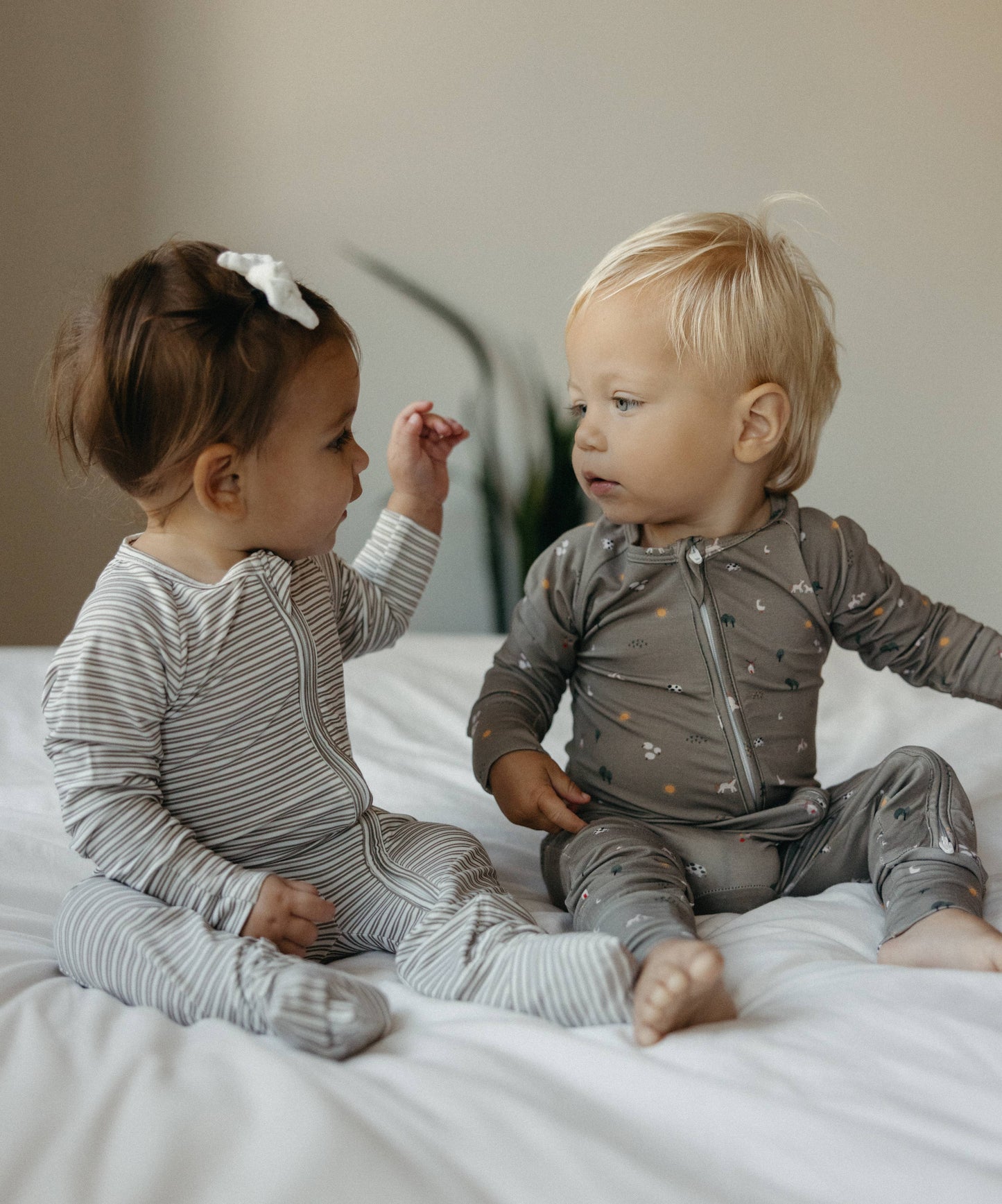 Taupe Double Stripe Convertible Romper