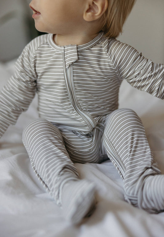 Taupe Double Stripe Pajamas