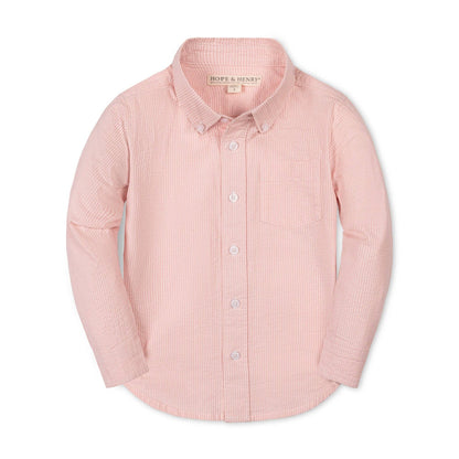Tonal Rose Seersucker Long-Sleeve Shirt