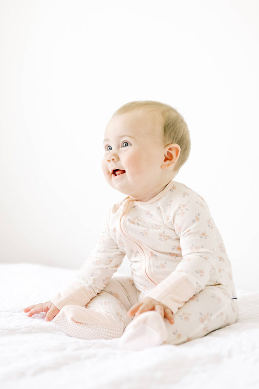 Ellie Floral Ribbed Bamboo Convertible Romper