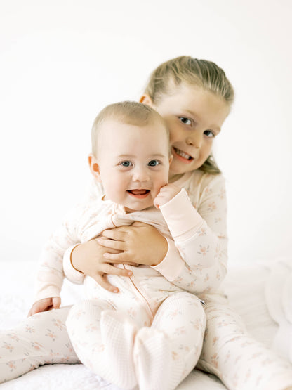 Ellie Floral Ribbed Bamboo Pajama Set