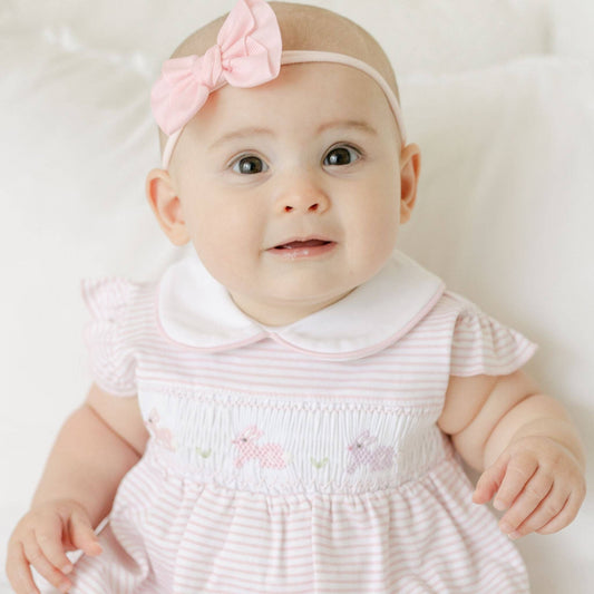 Pink Hoppity Hop Smocked Bubble