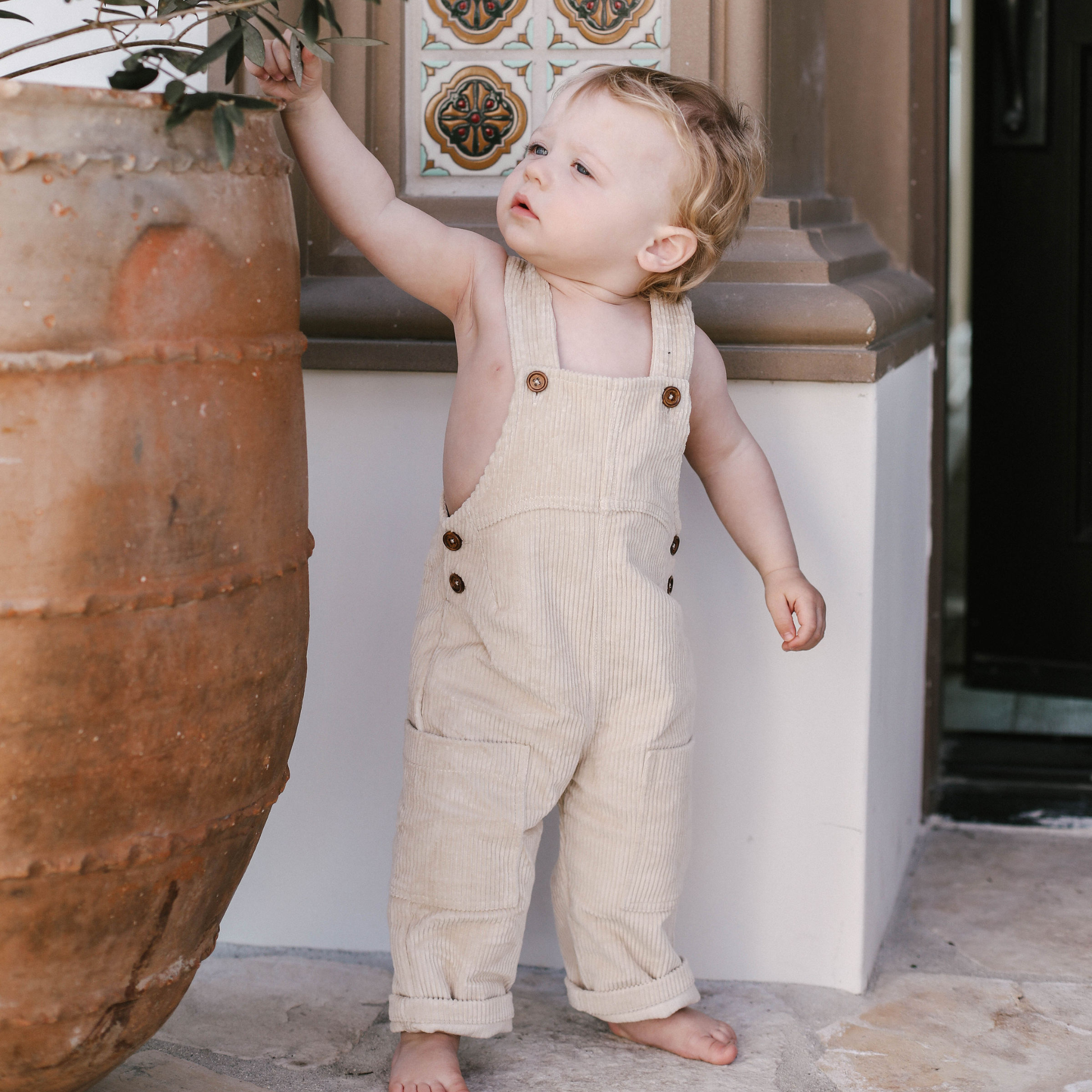 Corduroy Overalls - Oat