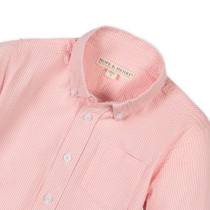 Tonal Rose Seersucker Long-Sleeve Shirt