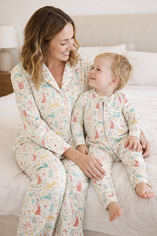 Women's Bamboo Pajamas - Bunny Snuggles