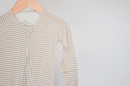 Taupe Double Stripe Convertible Romper