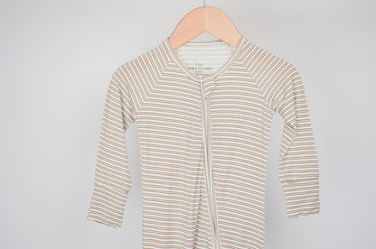 Taupe Double Stripe Convertible Romper