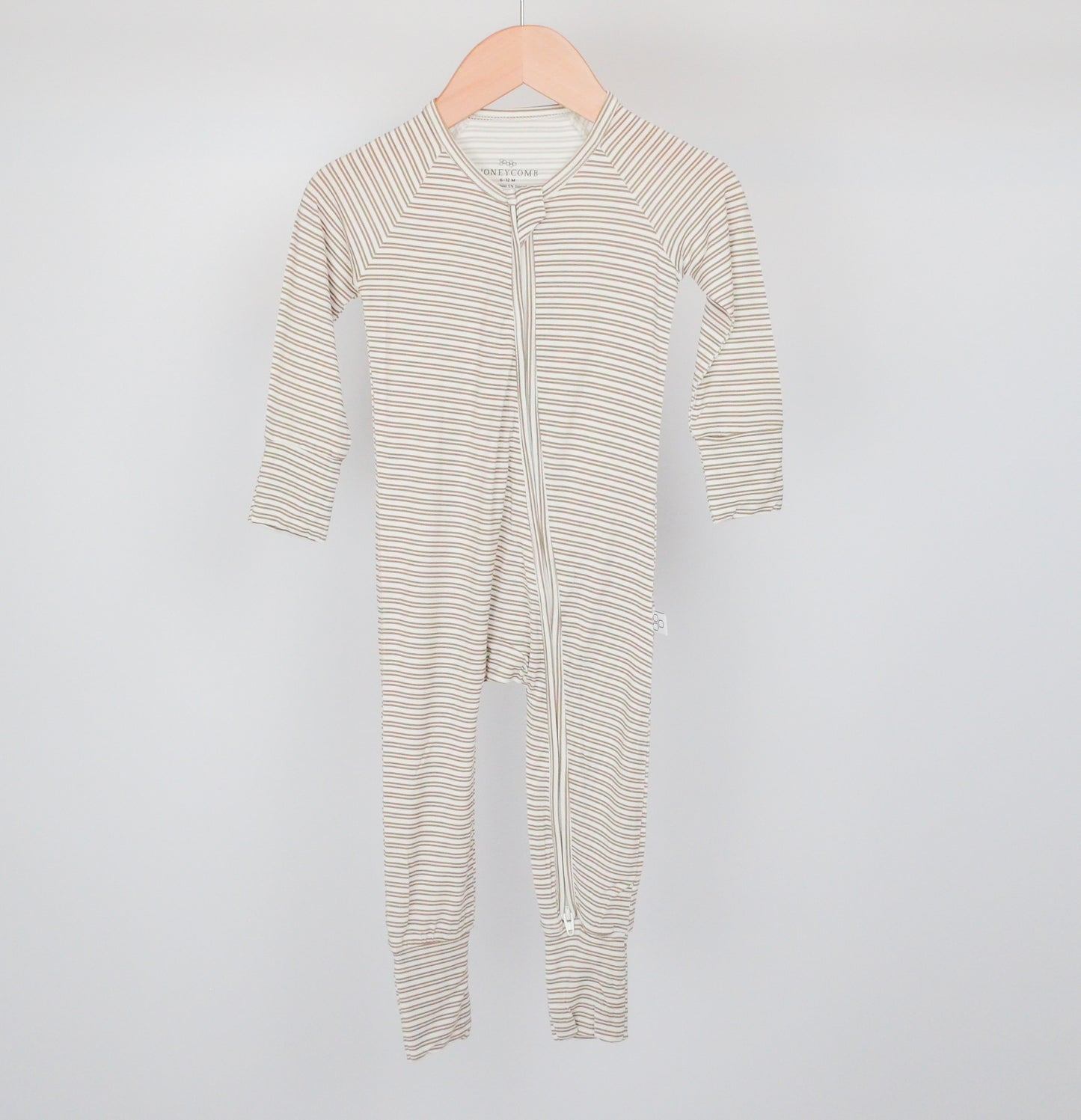 Taupe Double Stripe Convertible Romper