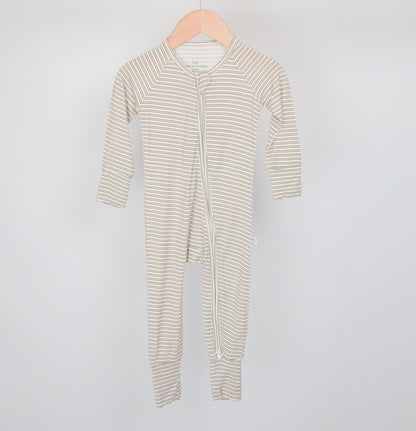Taupe Double Stripe Convertible Romper