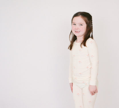 Bowquet Ribbed Bamboo Pajama Set