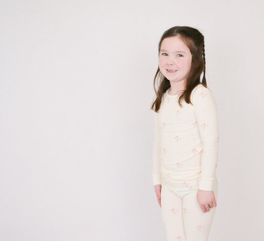 Bowquet Ribbed Bamboo Pajama Set