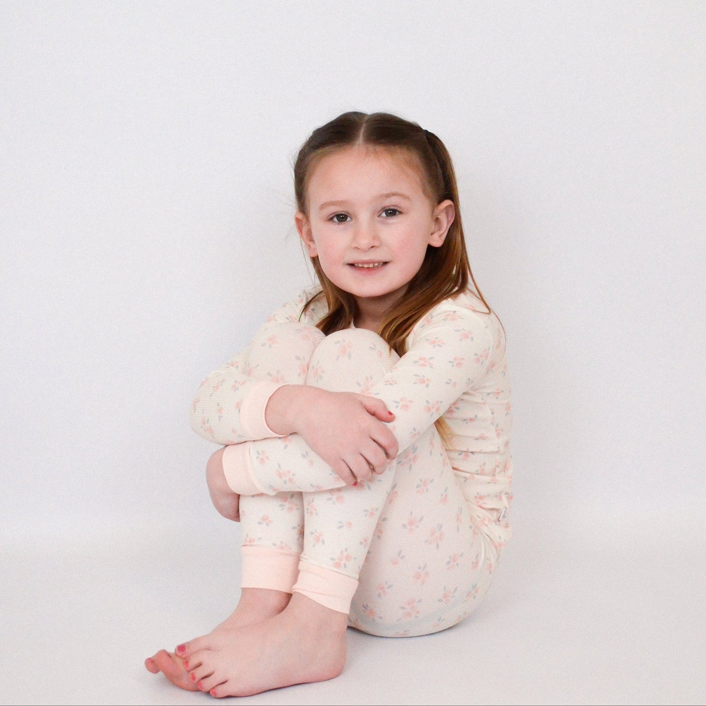 Ellie Floral Ribbed Bamboo Pajama Set