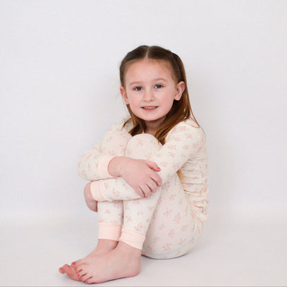 Ellie Floral Ribbed Bamboo Pajama Set