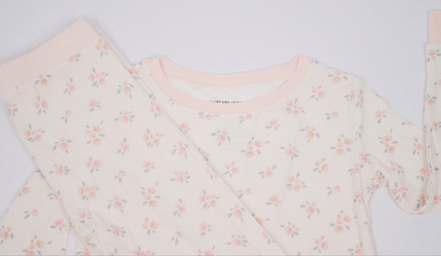 Ellie Floral Ribbed Bamboo Pajama Set