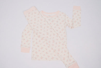Ellie Floral Ribbed Bamboo Pajama Set