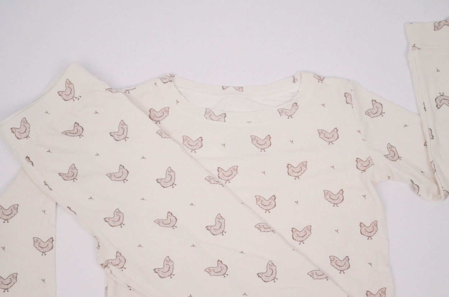 Chicken Ribbed Bamboo Pajama Set
