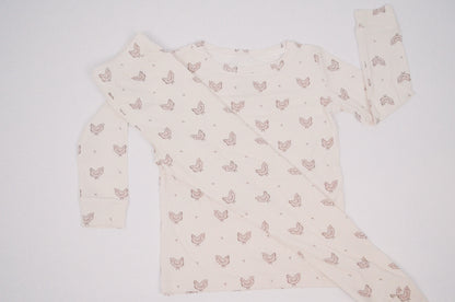Chicken Ribbed Bamboo Pajama Set