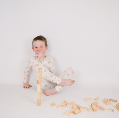 Chicken Ribbed Bamboo Pajama Set