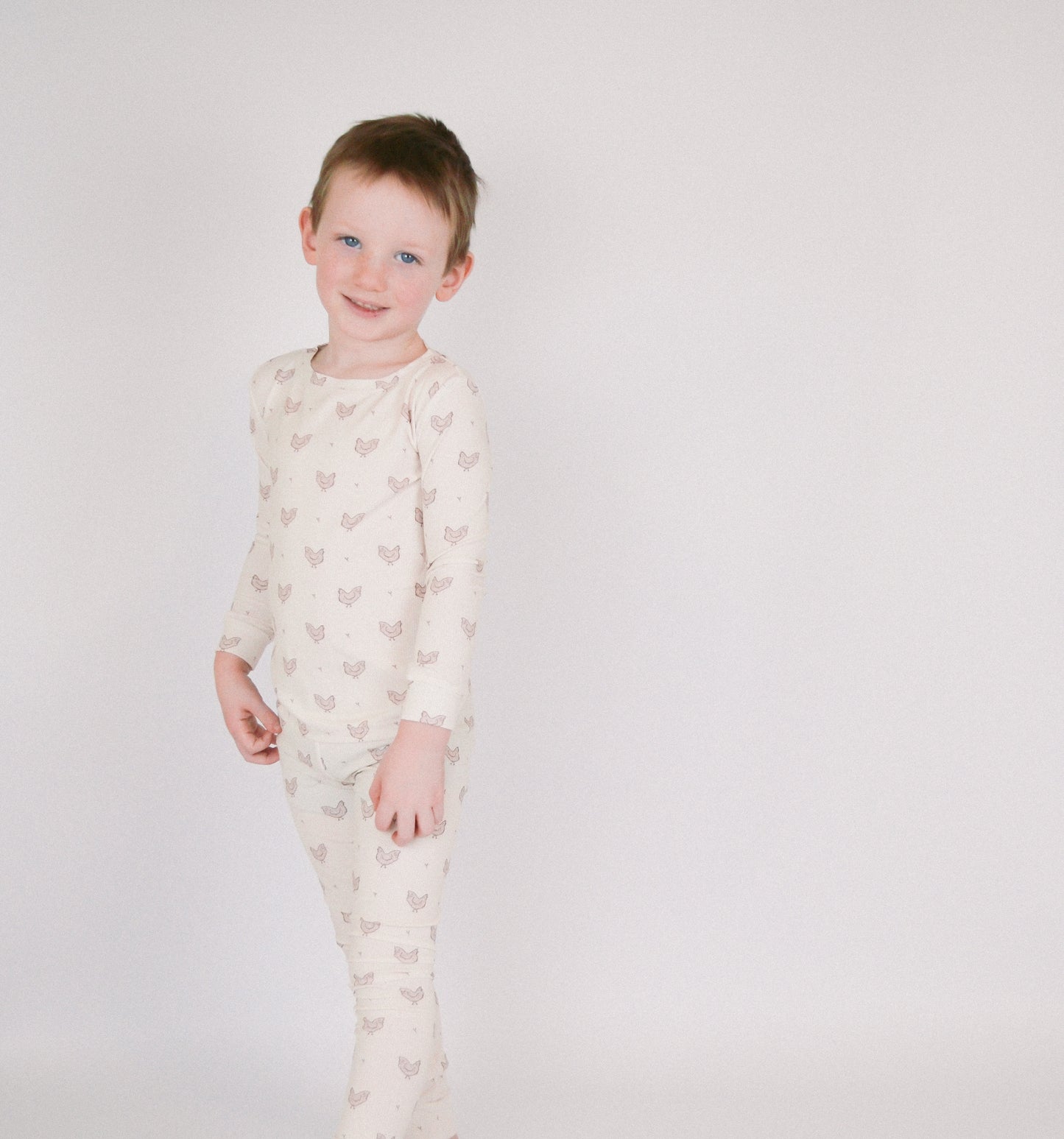 Chicken Ribbed Bamboo Pajama Set