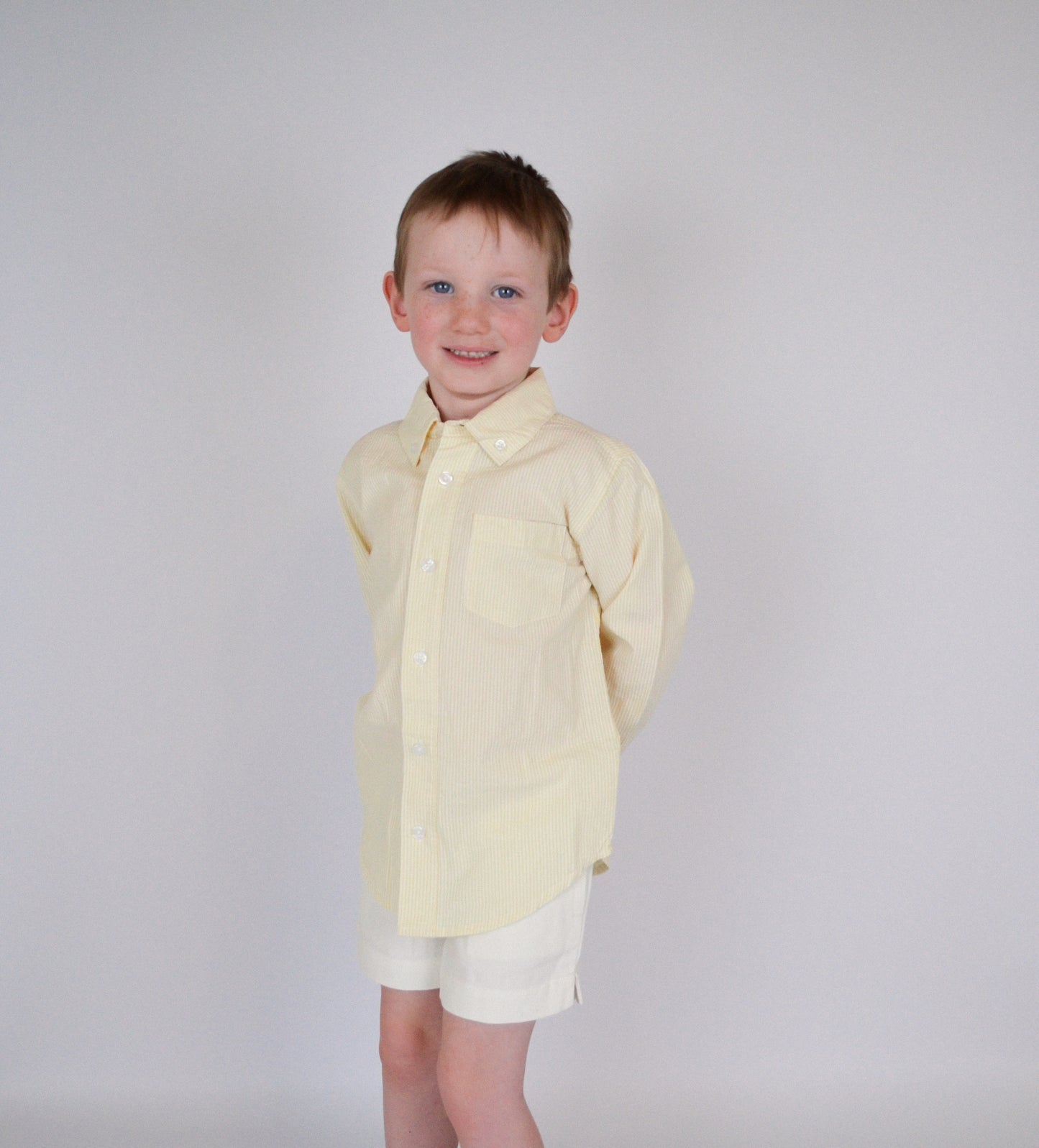 Yellow Seersucker Long-Sleeve Shirt