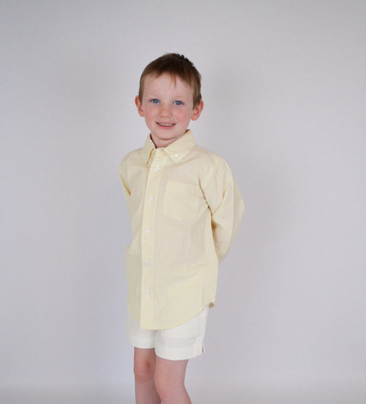 Yellow Seersucker Long-Sleeve Shirt