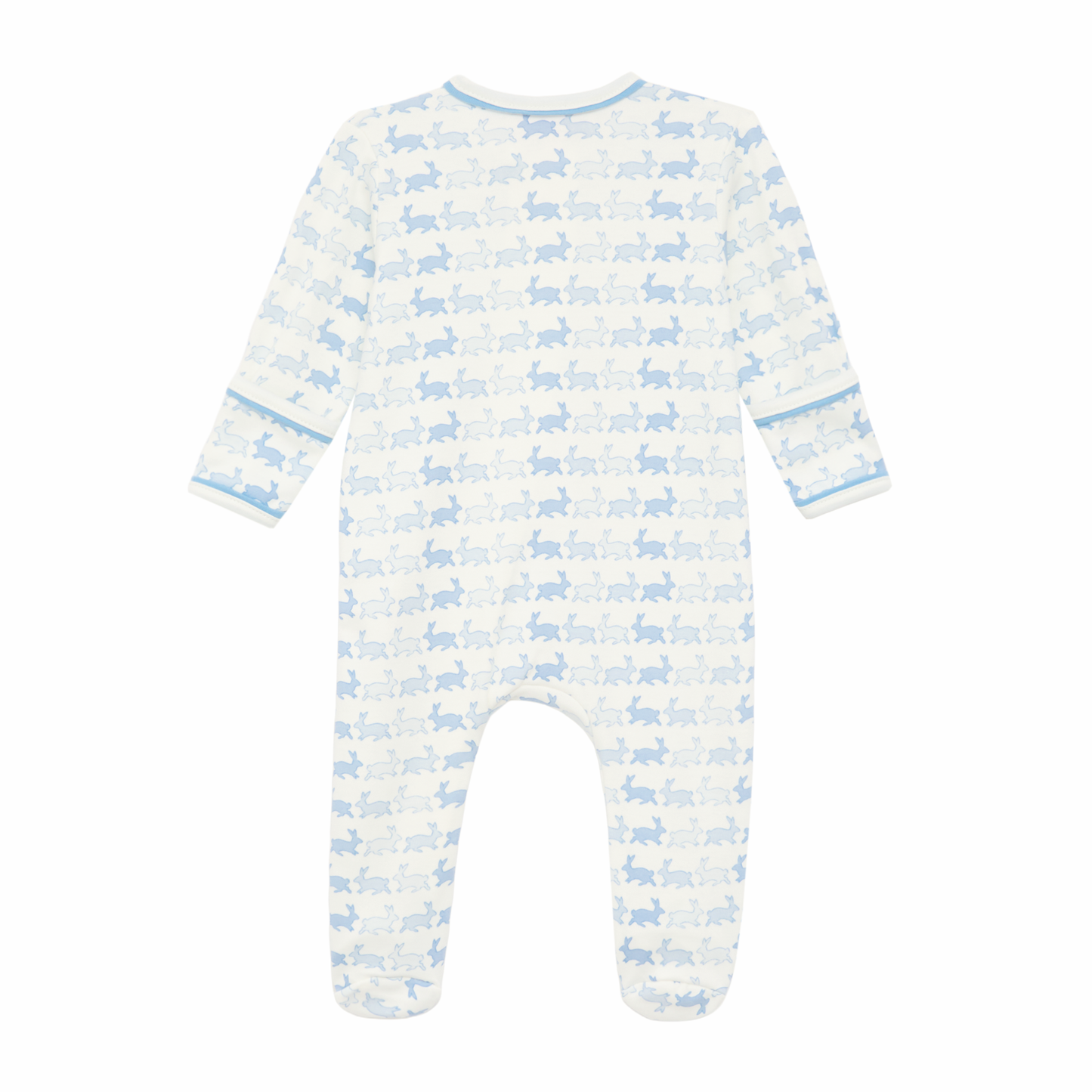 Sky Bunny Hop Pima Cotton Zip Footie