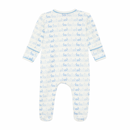Sky Bunny Hop Pima Cotton Zip Footie