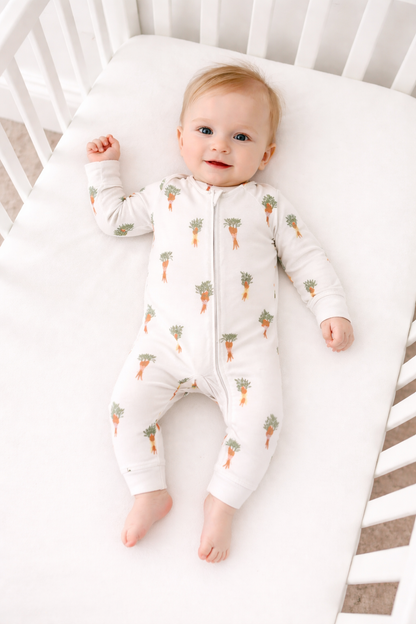 Cuddly Carrots Zip Up Bamboo Pajamas