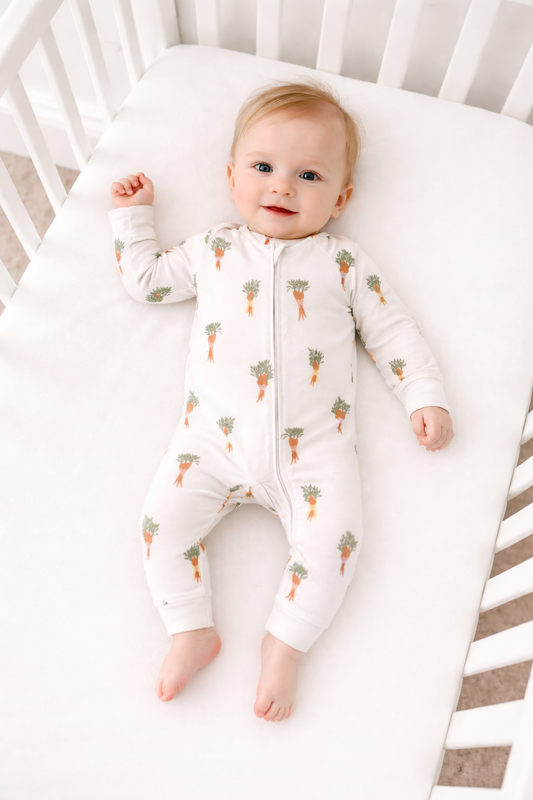 Cuddly Carrots Zip Up Bamboo Pajamas